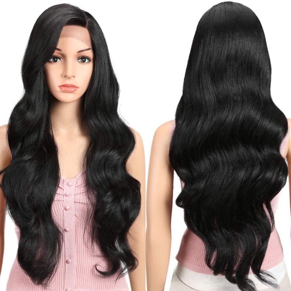 💕30” BLACK BODY WAVE LACE FRONT WIG NEW
